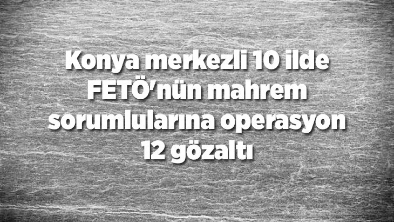 10 ilde FETÖ'nün mahrem sorumlularına operasyon: 12 gözaltı